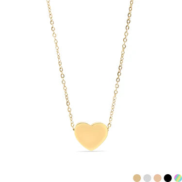 18" Shiny Heart Cable Link Necklace - X3320
