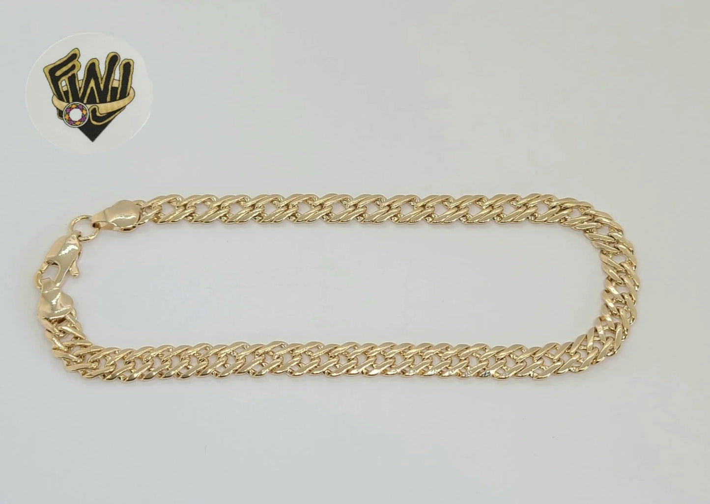 10" Double Curb  6.5mm Link Anklet - X4417