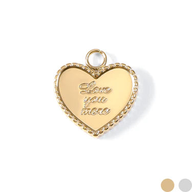16mm "Love You More" Heart Charm - X5877