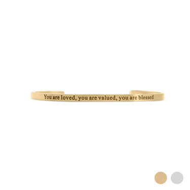 3mm "You Are Loved..." Cuff Bangle - XB470