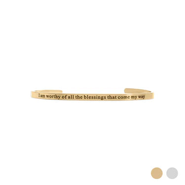 3mm "I am Worthy..." Cuff Bangle - XB471