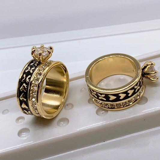 10mm Black Enamel 2 Carat CZ Band Ring - XR672
