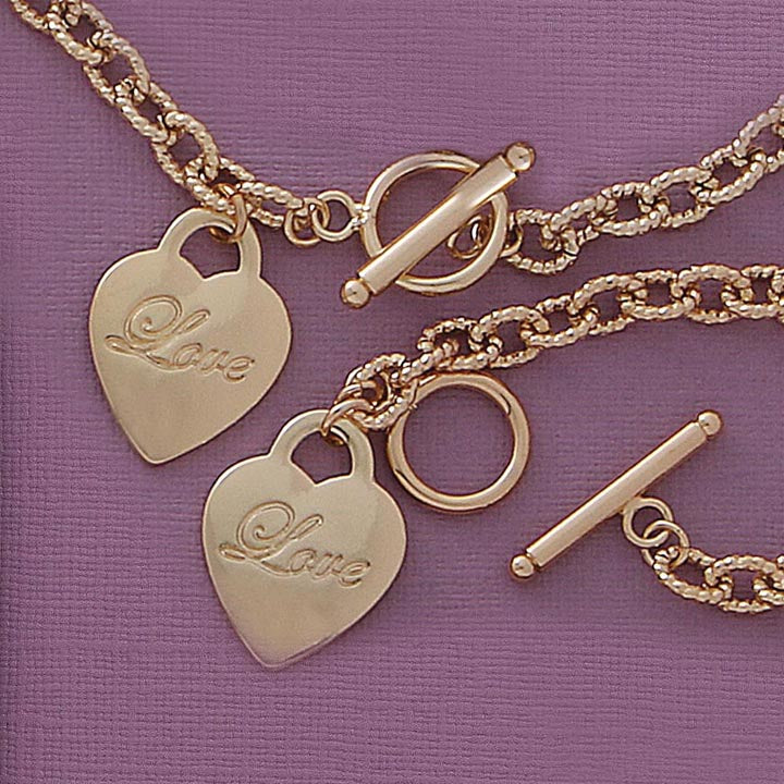 LOVE Heart Necklace & Bracelet Set - X6271
