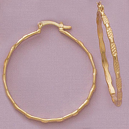 Round 30mm Patterned Hoop Earrings - X2388