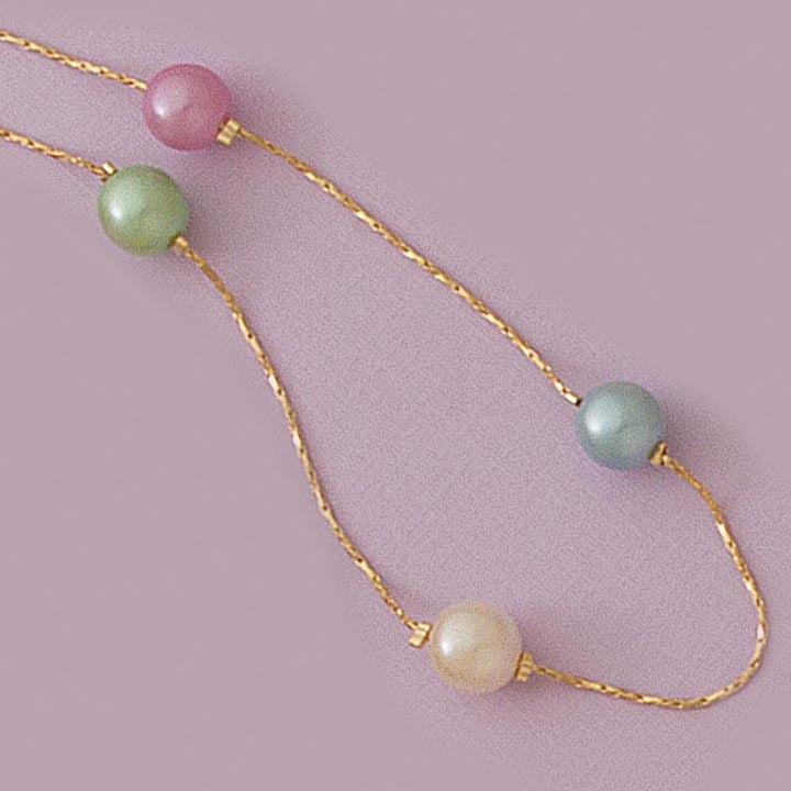 Multi-Color 18" Faux Pearl Necklace - X6257