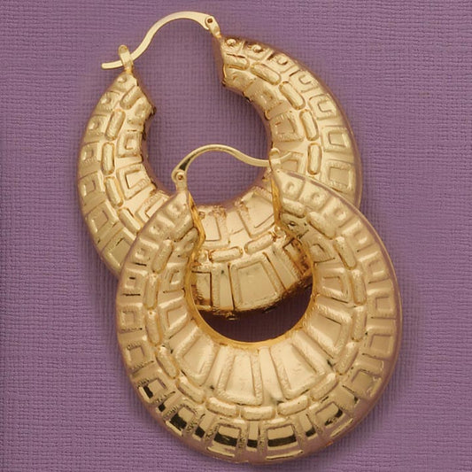 Puffed 50mm Hoop Earrings - X2438