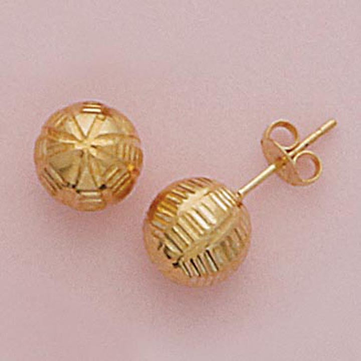 10mm Etched Ball Post Earrings - X2481