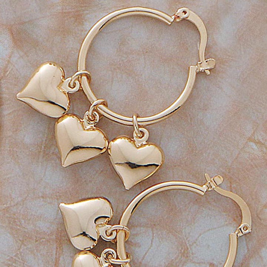 3 Heart Charm Earrings - X2451