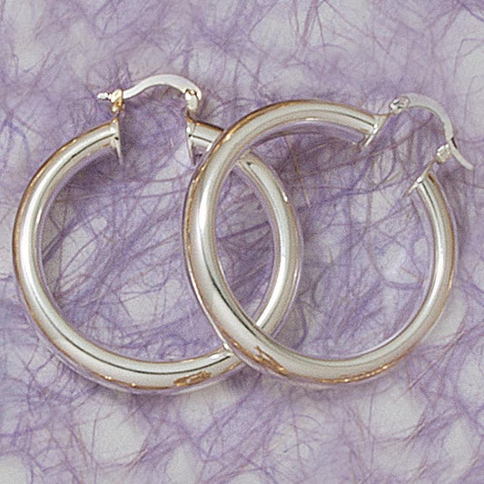 30mm SS Polished Hoop Earrings - X2305