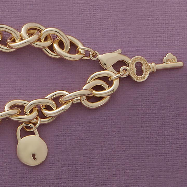 Lock & Key Charm 8" Bracelet - X4395