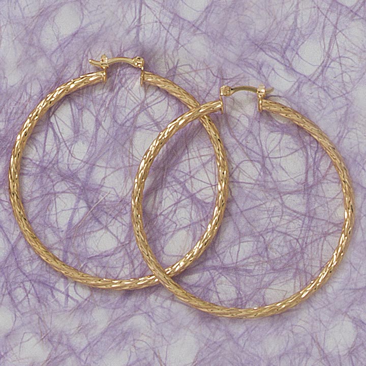 Glittery 60mm Hoop Earrings - X1883