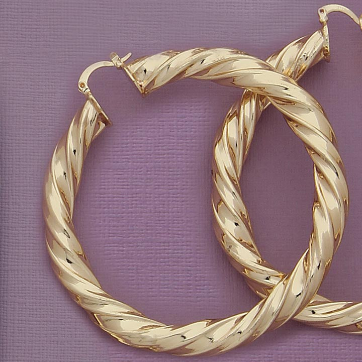 Twisty Large 70mm Hoop Earrings - X2432