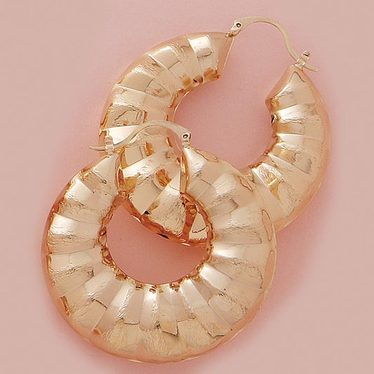 Large Puffed Hoop Earrings - X2462