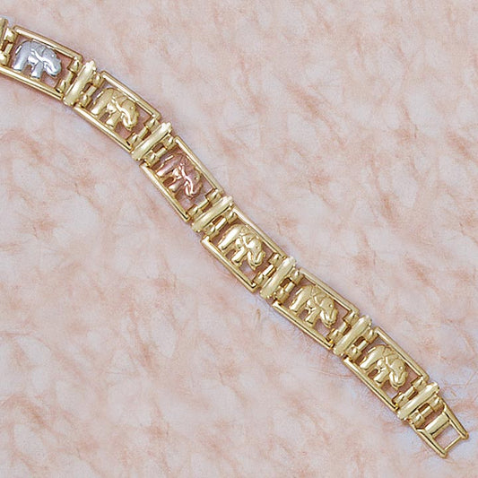 Tri-Color Elephant Link Necklace or Bracelet - X6156