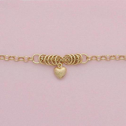Fancy Heart Charm 10" Anklet - X4405