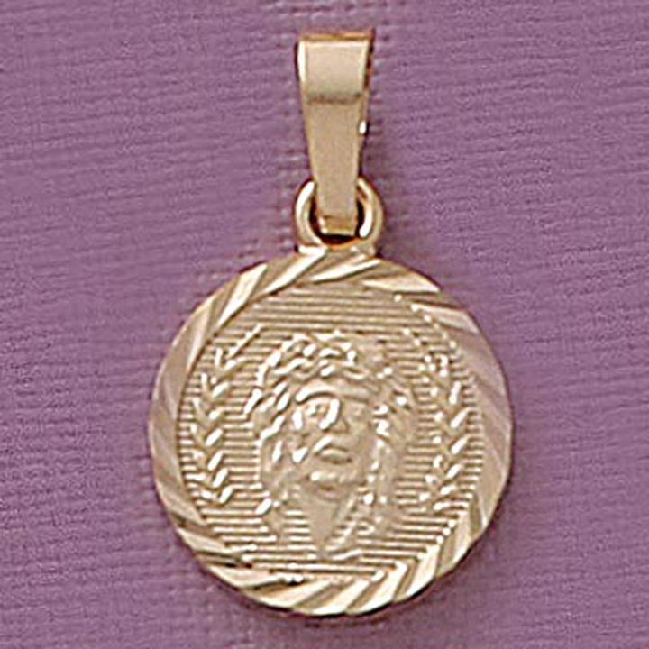 Round 20mm Tri-color Jesus Religious Charm - X5797