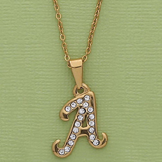 Initial CZ Pendant & 18" Necklace Set - X6260