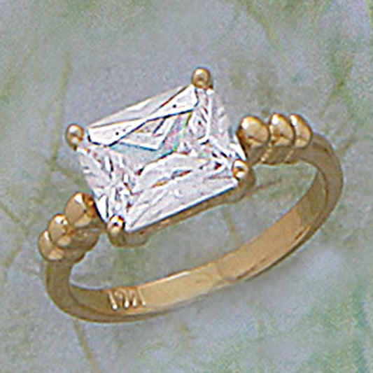 Solitaire Emerald-Cut CZ Ring - XR628