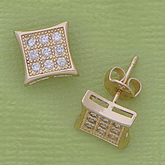 CZ 9mm Square Post Earrings - X2234