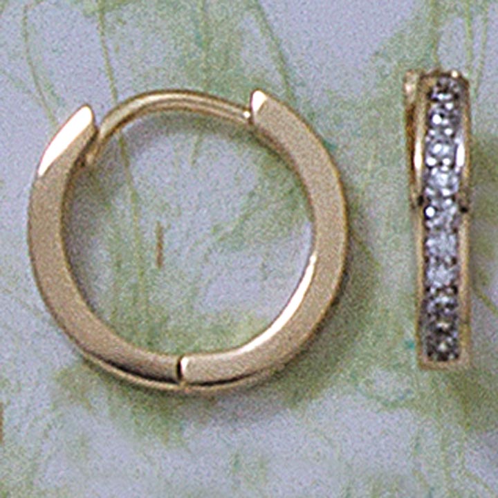 Round 17mm Hoop Earrings with Stones - X2317