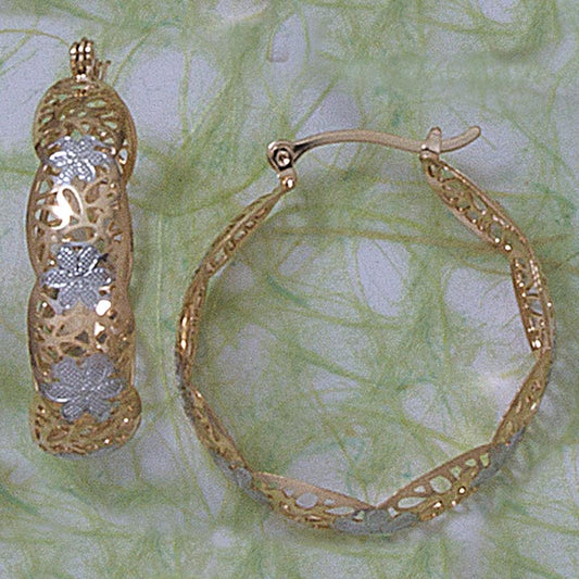 Two-Tone 25mm Hoop Earrings - X2318