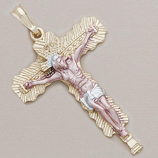 60mm Tri-Color Crucifix Pendant - X5787