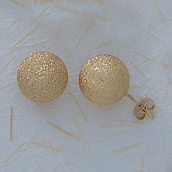 14mm Etched Ball Post Earrings - X2320