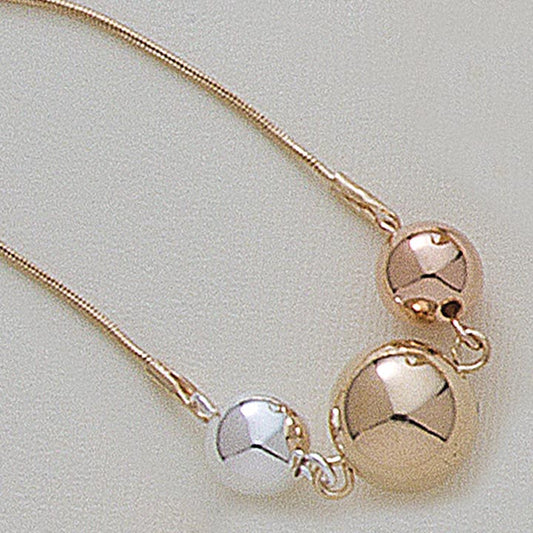 Tri-Color Three Ball 18" Necklace - X6254
