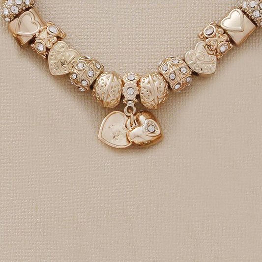 Heart Charm 7.5" Bracelet with CZs - X4388