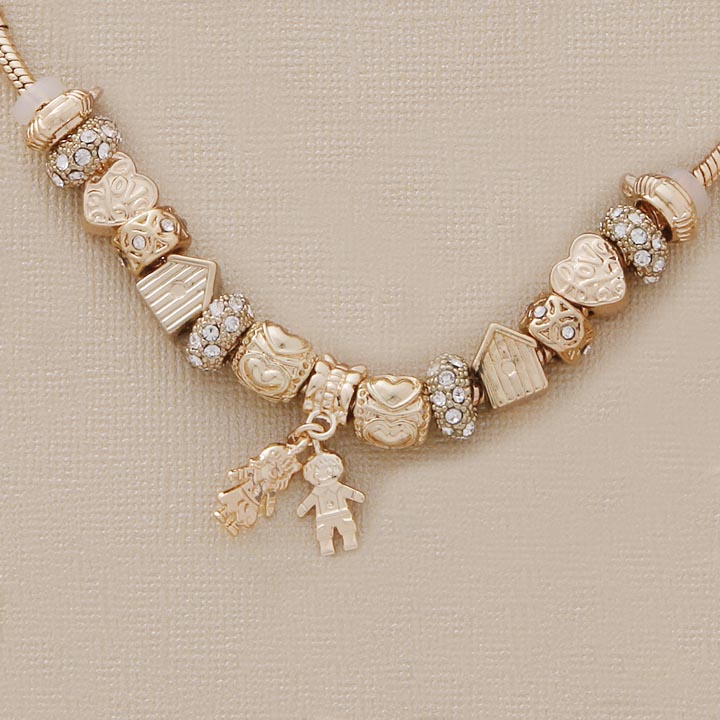 7.5" Charm Bracelet with CZs - X4386