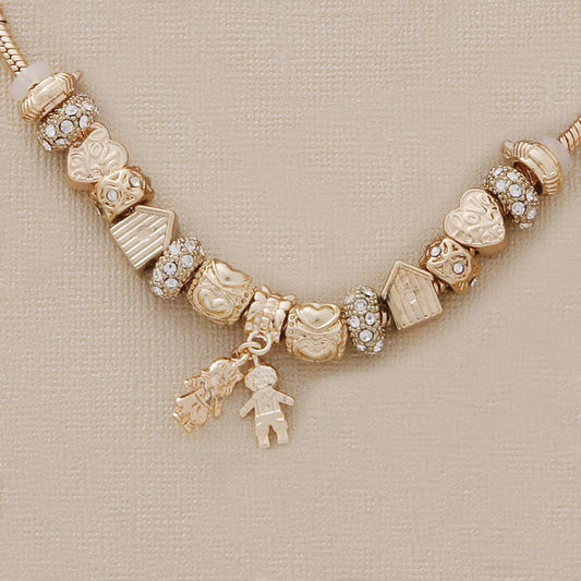 7.5" Charm Bracelet with CZs - X4386