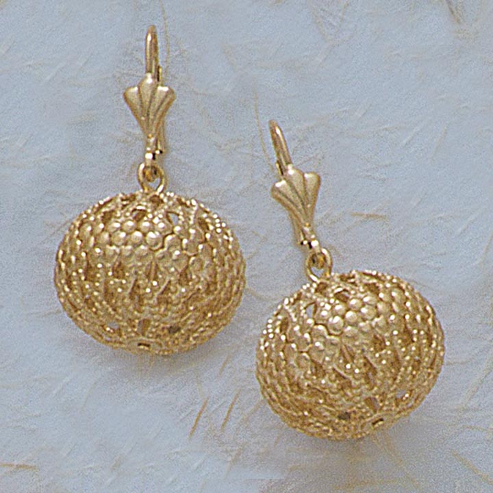Filigree 21mm Ball French-Back Earrings - X2180