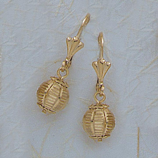 9mm Etched Ball French-Back Earrings - X2324