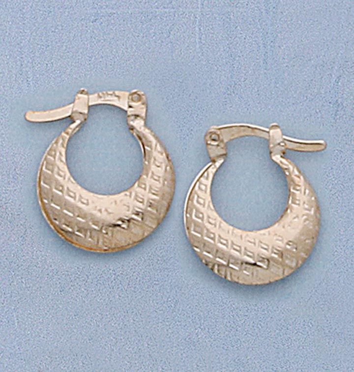 15mm Etched Puffed Earrings - X2491