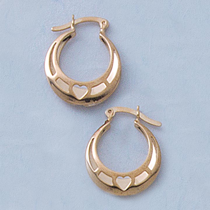20mm Heart Cut-Out Hoop Earrings - X2253