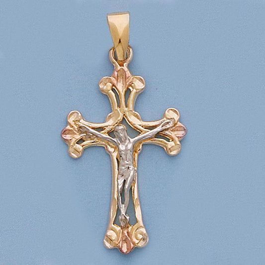 44mm Tri-Color Crucifix Pendant - X5840