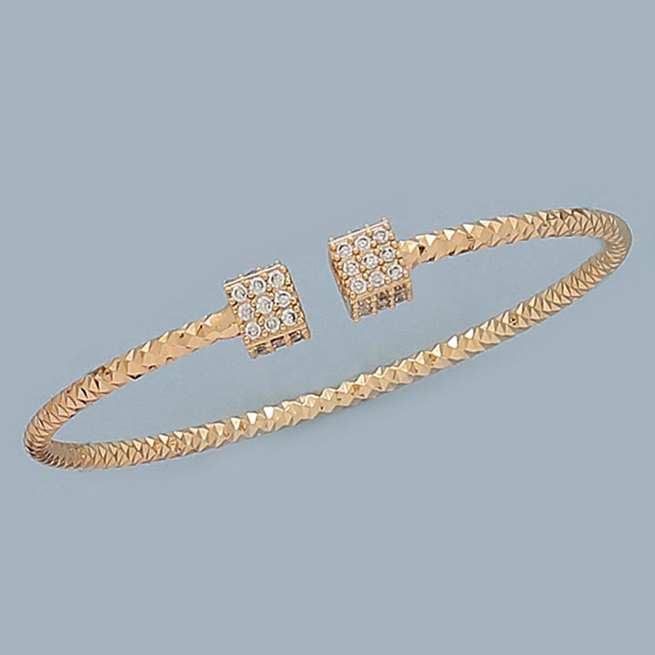Pave Stone Double Square Bangle - XB418