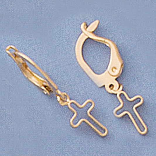 Cross Dangling French-Back Earrings - X2378