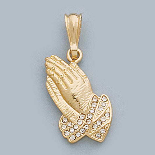30mm Pave Praying Hands Pendant - X5841