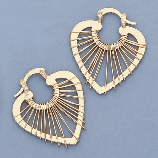 25mm Heart Filigree Earrings - X2435