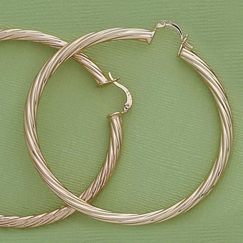 67mm Twist Hoop Earrings - X1941