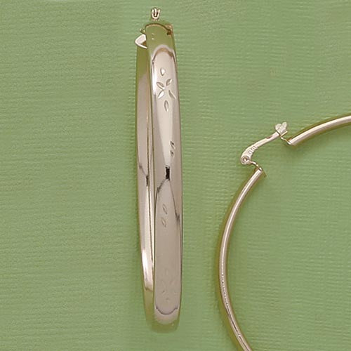 65mm Diamond Cut Hoop Earrings - X2420