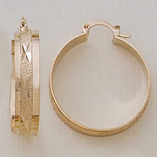 30mm Etched Hoop Earrings - X2342
