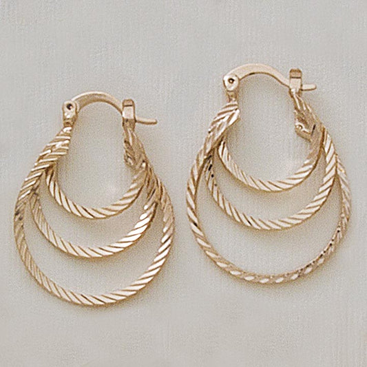 27mm Triple Hoop Earrings - X2358