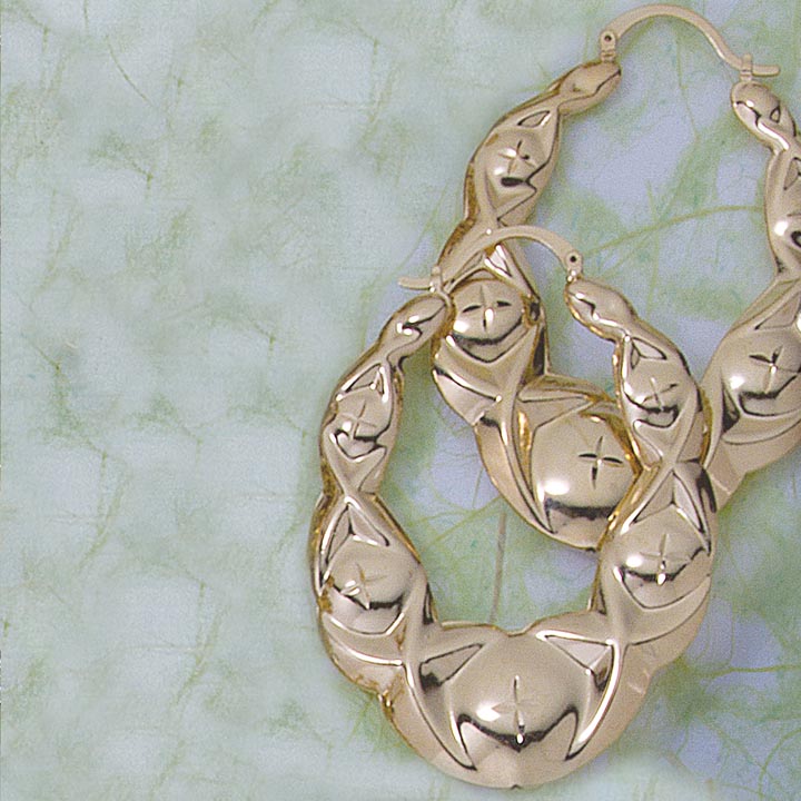 Hugs & Kisses Puffed Hoop Earrings - X2348