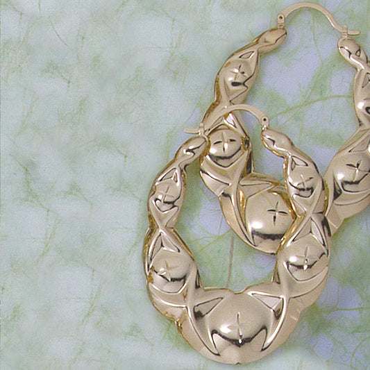 Hugs & Kisses Puffed Hoop Earrings - X2348