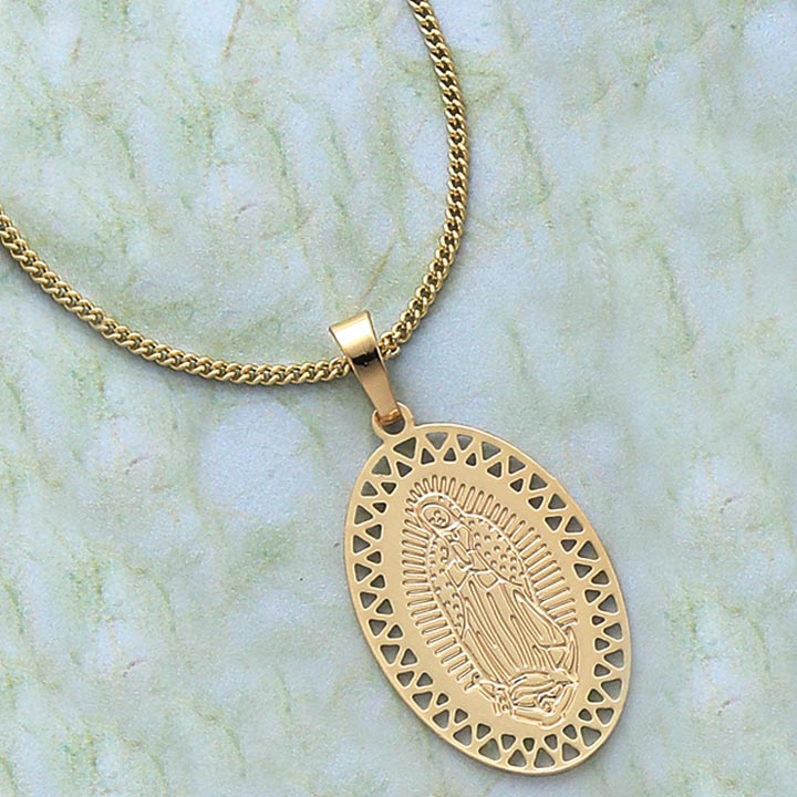 29mm Religious Oval Pendant & 20" Necklace Set - X6283
