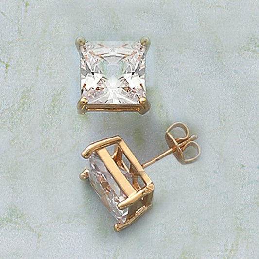 10mm Square CZ Stud Earrings - X2475