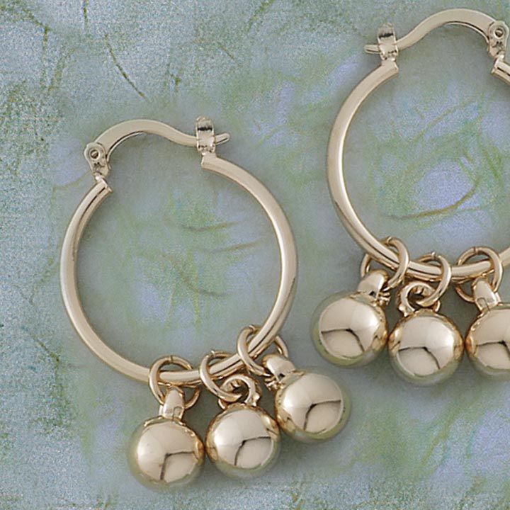 24mm Dangling Balls Hoop Earrings - X2476