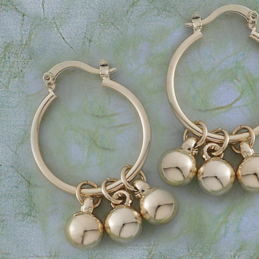 24mm Dangling Balls Hoop Earrings - X2476